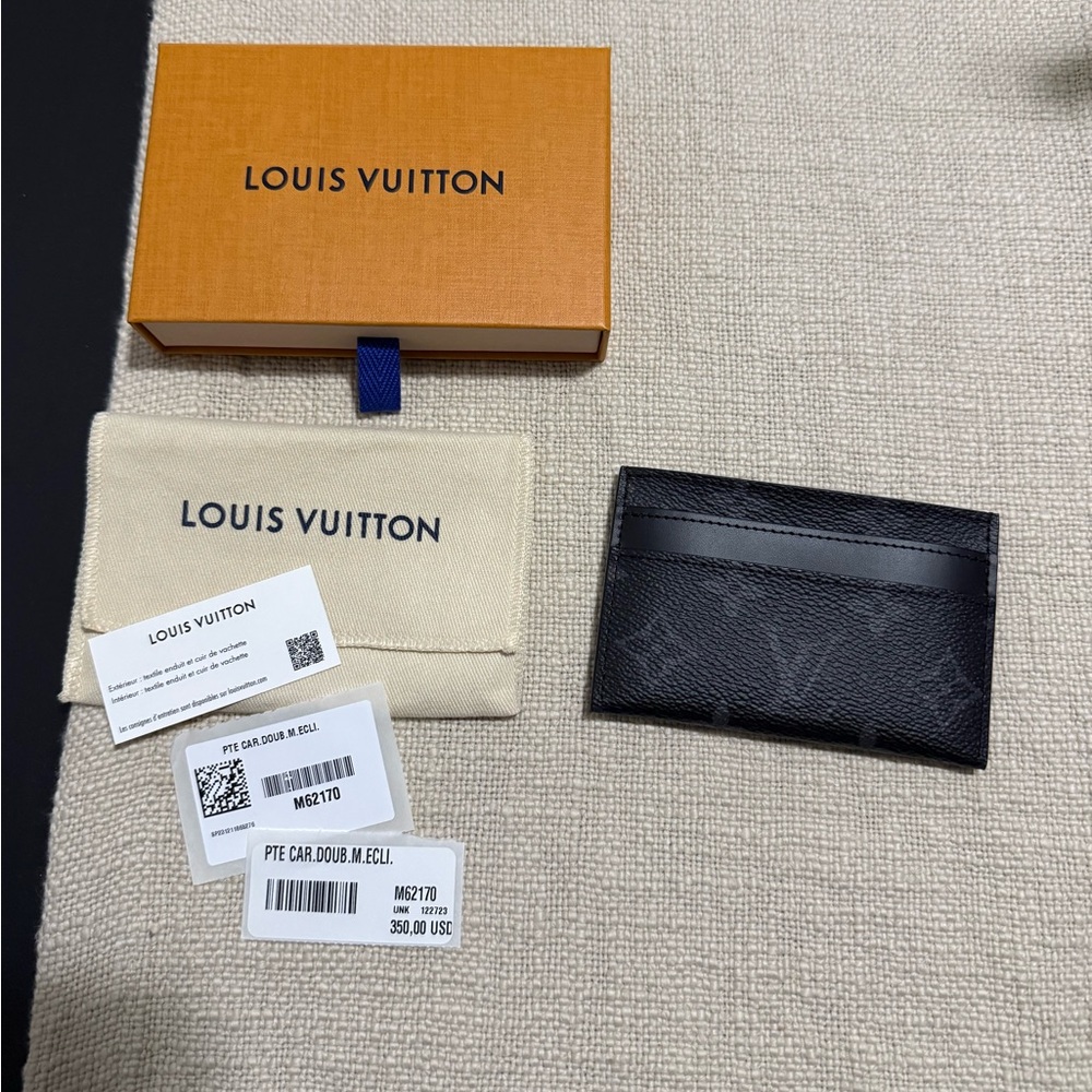 Louis Vuitton double card holder monogram eclipse